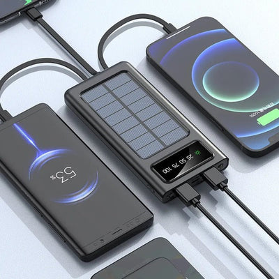 SOLAR POWER BANK Built-in 3 Cables 10000 mAH