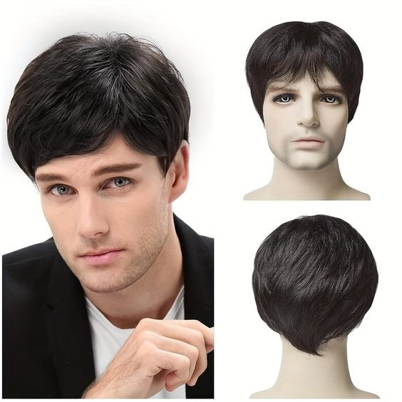 SHORT HAIR MENS CAP WIG