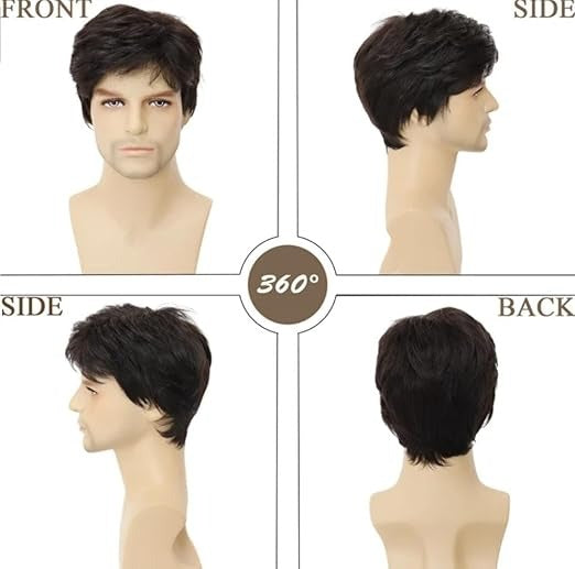 SHORT HAIR MENS CAP WIG