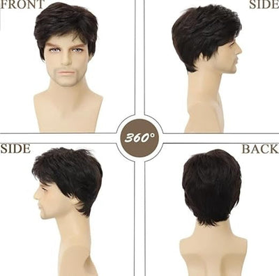 SHORT HAIR MENS CAP WIG